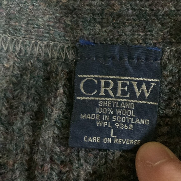 Crew Women’s Shetland 100% Wool Cardigan Size L Gray - Picture 6 of 6